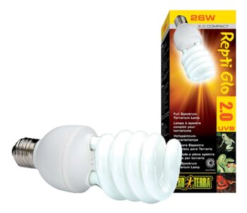 Лампа Repti Glo 2.0 Compact 26Вт Exo Terra ​Идеальный спектр для всех рептилий и амфибий, стимулирует рост растений.  