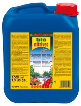 Средство для пруда Sera Pond BIO NITRIVEC 5 л. Cодержит очищающие воду бактерии. Жидкий наполнитель премиум-класса для фильтра. 