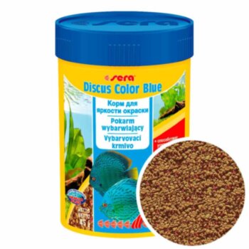 Корм для дискусов Sera Discus Color Blue, банка 100 мл. Корм для голубых Дискусов, для яркости окраски рыб