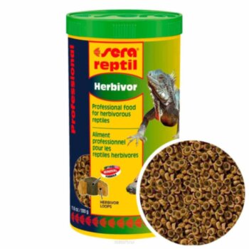 Профессиональный корм для сухопутных черпепах Sera Reptil Professional Herbivor 1000 мл. Профессиональный корм для сухопутных черпепах. Кормим растительноядных рептилий профессионально