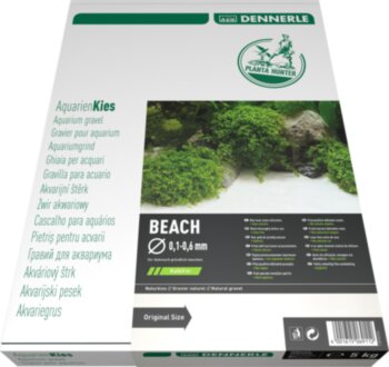 Грунт природный Dennerle Plantahunter Beach 0.1-0.6 мм. (белоснежный) 5 кг. Белоснежный, очень мелкий, натуральный кварцевый песок для аквариума.