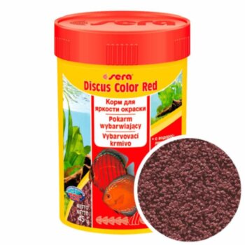 Корм для дискусов Sera Discus Color Red, банка 100 мл. Корм для красных Дискусов, для яркости окраски рыб
