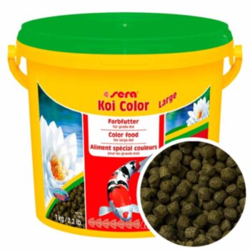 Корм для окраса карпов Кои Sera Koi Color large, ведро 3л/1кг. Корм для яркости окраса карпов Кои, длиной более 25 см