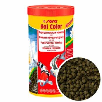 Корм для окраса карпов Кои Sera Koi Color medium, банка 1000мл/360г. Корм для яркости окраса карпов Кои, длиной от 12 до 25 см