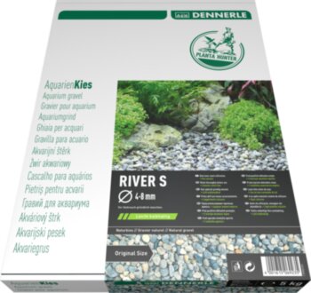 Грунт природный Dennerle Plantahunter River S 4-8 мм. (серый) 5 кг. Натуральный гравий естественной округлой формы для аквариума.