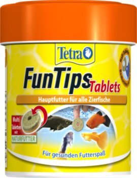 Корм Tetra FunTips Tablets 75 таблеток Биологически сбалансированный корм в виде приклеивающихся таблеток для тропических рыб.