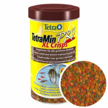 Основной корм для всех рыб Tetra Min Pro Crisps XL, банка 500 мл. Основной, ежедневный корм для всех видов аквариумных рыб в виде крупных чипсов.