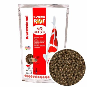 Профессиональный корм для карпов Кои Sera Koi Spirulina Color 500 г. Профессиональный корм для отличной окраски карпов Кои, быстрого роста и отличного здоровья рыб