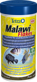 Корм Tetra Malawi 100 мл. Хлопьевидный корм, содержащий смесь водорослей, тщательно отобранных в соответствии с потребностями всех травоядных цихлид.