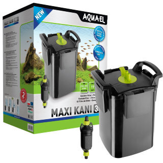 Фильтр внешний Aquael Maxikani 350 Внешний биологический фильтр Aquael Maxikani 350, для аквариума 250 - 350 литров. С регулировкой потока, флейтой и наполнителями. Готов к работе!