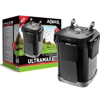 Фильтр внешний Aquael Ultramax 1000 Внешний биологический фильтр Aquael Ultramax 1000, для аквариума 100 - 300 литров. С регулировкой потока, флейтой и наполнителями. Готов к работе!
