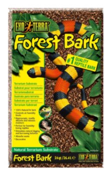 Субстрат Exo Terra Древесная кора Forest Bark 26,4л ​Субстрат для террариума, 100% природная дробленая кора пихты, оптимален для влаголюбивых рептилий. 