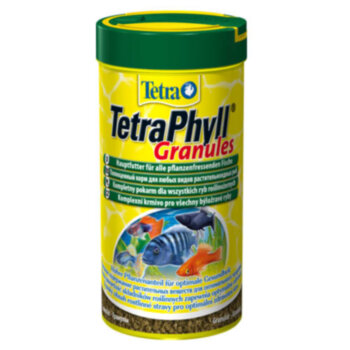 Корм для растительноядных рыб Tetra Phyll Granules, банка 250 мл. Основной, корм для растительноядных рыб в виде гранул.