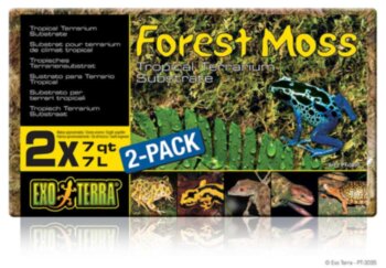 Мох натуральный спрессованный Exo Terra Forest Moss 2x7л ​Субстрат для тропических террариумов, идеален для амфибий и рептилий влажных местообитаний.