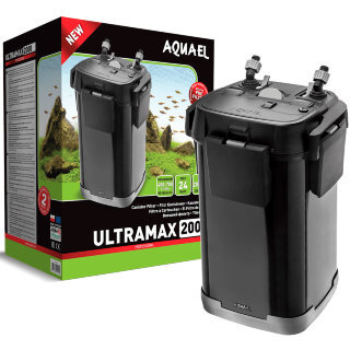 Фильтр внешний Aquael Ultramax 2000 Внешний биологический фильтр Aquael Ultramax 200, для аквариума 400 - 700 литров. С регулировкой потока, флейтой и наполнителями. Готов к работе!