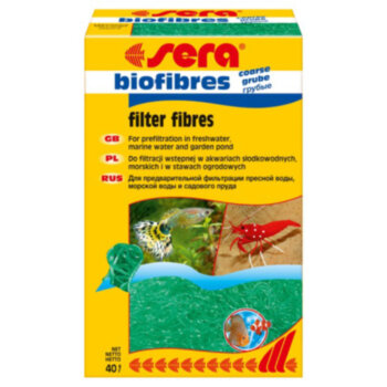 Наполнитель для аквариумного фильтра Sera Biofibres Coarse 40 гр. Наполнитель для аквариумного фильтра, предварительная фильтрация крупных частиц грязи.
