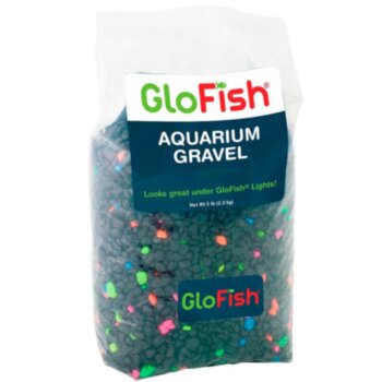 Грунт флуоресцентный Glofish 2,26 кг. Черный гравий с цветными вкраплениями - грунт с GLO-эффектом, флуоресцирует в голубом и УФ-свете.