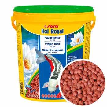 Основной корм для карпов Кои Sera Koi Royal ST large 21л/4,15кг. Основной корм для карпов Кои длиной свыше 25 см, для здоровой, долгой жизни