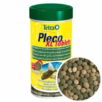 Корм для сомов Tetra Pleco XL Tablets, банка 250мл. Основной корм для любых видов травоядных сомов в виде крупных таблеток.