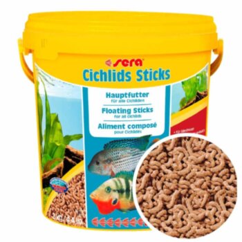 Основной корм для Цихлид Sera Cichlid Sticks, ведро 10 л. Основной корм для всех видов Цихлид в виде палочек.