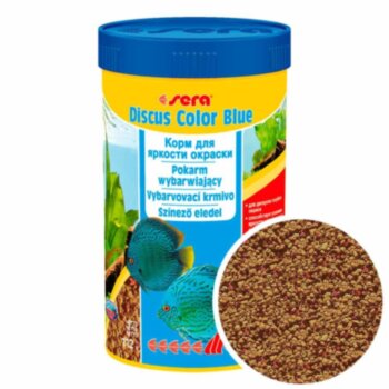 Корм для дискусов Sera Discus Color Blue, банка 250 мл. Корм для голубых Дискусов, для яркости окраски рыб