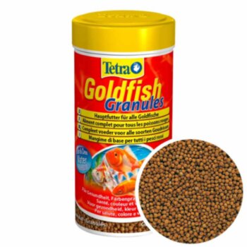 Основной корм для золотых рыб Tetra Goldfish Granules, банка 250 мл. Основной корм для золотых рыб, плавающие гранулы для любых холодноводных и золотых рыбок