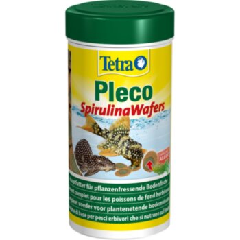 Корм Tetra Pleco Spirulina Wafers 250 мл. Тетра Плеко Спирулина Вэйферс — на 100 % растительный корм премиум-класса обеспечит оптимальное питание для ваших донных рыб