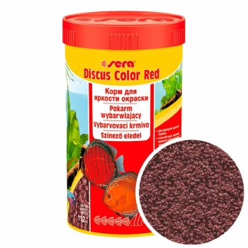 Корм для дискусов Sera Discus Color Red, банка 250 мл. Корм для красных Дискусов, для яркости окраски рыб