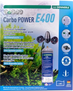 Система CO2 Dennerle Carbo Power E400 Система подачи углекислого газа Dennerle Carbo Power E400 с одноразовым баллоном 500г (редуктор с двумя манометрами)