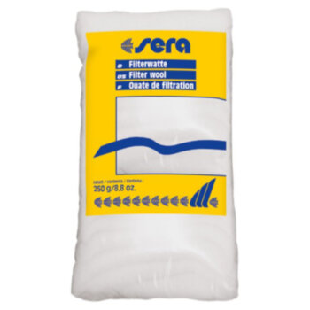 Мелкопористая вата для аквариумного фильтра (синтепон) Sera Filter Wool 250 гр. Фильтрующая вата для аквариума, для тонкой механической фильтрации, мелких частиц грязи в аквариуме.
