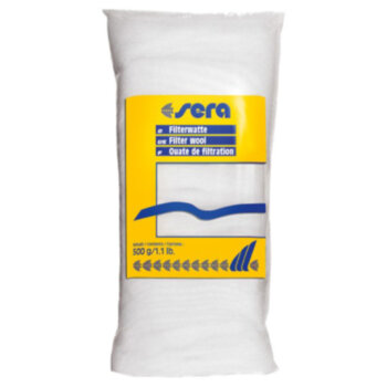 Мелкопористая вата для аквариумного фильтра (синтепон) Sera Filter Wool 500 гр. Фильтрующая вата для аквариума, для тонкой механической фильтрации, мелких частиц грязи в аквариуме.