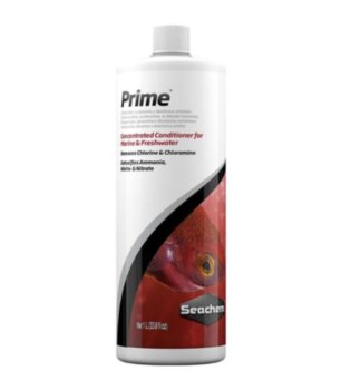 Препарат Seachem Prime 1 л. Кондиционер как для пресной, так и для морской воды. Prime ® удаляет хлор, хлорамин, тяжелые металлы и связывает аммиак, нитриты и нитраты.