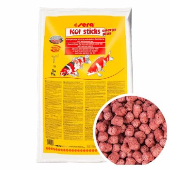Корм для карпов Кои Sera Koi Sticks Energy Plus, мешок 40 л. ​Энегретический корм для карпов Кои, богатый энергией корм с зародышами пшеницы