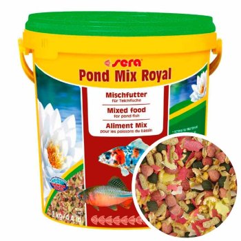 Корм для всех прудовых рыб Sera Mix Royal, ведро 10л/2кг. Корм для всех прудовых рыб, смесь кормов для прудов со смешанным сообществом рыб