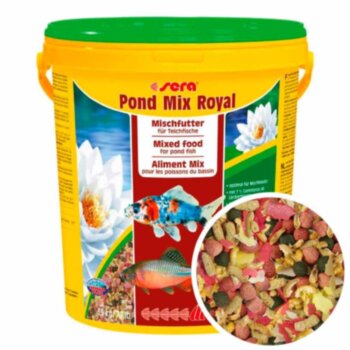 Корм для всех прудовых рыб Sera Mix Royal, ведро 21л/3,5кг. Корм для всех прудовых рыб, смесь кормов для прудов со смешанным сообществом рыб