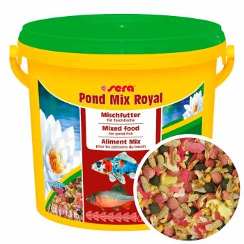 Корм для всех прудовых рыб Sera Mix Royal, ведро 3,8л/600г. Корм для всех прудовых рыб, смесь кормов для прудов со смешанным сообществом рыб