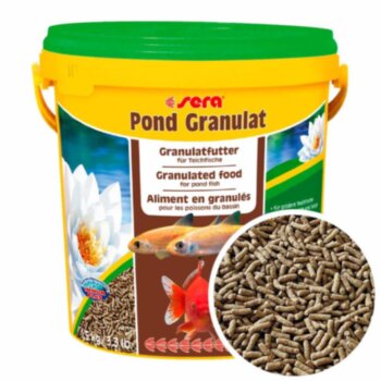 Корм для всех прудовых рыб Sera Pond Granulat, ведро 10л/1,5кг. ​Гранулированный корм для всех прудовых рыб, для более крупных прудовых рыб