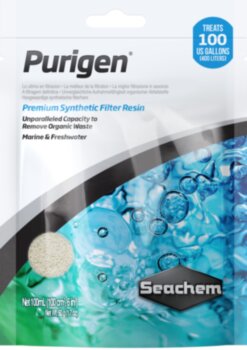Наполнитель Seachem Purigen 100 мл. Смесь ионообменных смол и адсорбентов, удаляет растворимые и нерастворимые примеси из воды.