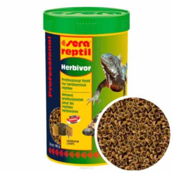 Профессиональный корм для сухопутных черпепах Sera Reptil Professional Herbivor 250 мл. Профессиональный корм для сухопутных черпепах. Кормим растительноядных рептилий профессионально