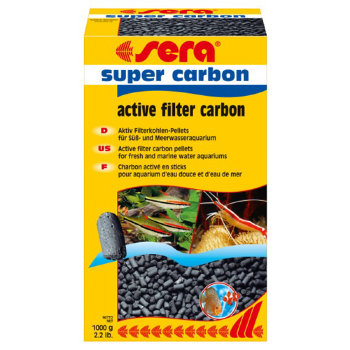 Супер уголь для аквариумного фильтра Sera Super Carbon 1000 гр. Супер эффективный, активированный уголь в гранулах для аквариумных фильтров.