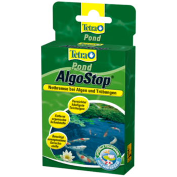 Препарат для пруда TetraPond AlgoStop 10 капсул Профилактический препарат в виде капсул для предотвращения появления водорослей в садовом пруду.