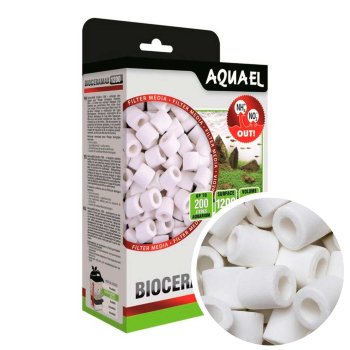 Керамические кольца для аквариумного фильтра Aquael Bioceramax PRO 1200 (1000 мл.) Био-керамический наполнитель Акваэль для аквариумного фильтра, поверхность фильтрации - 1200 м2