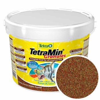 Основной корм для всех рыб Tetra Min Granules, ведро 10 л. Основной, ежедневный корм для всех видов аквариумных рыб в виде гранул.