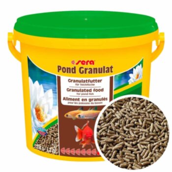 Корм для всех прудовых рыб Sera Pond Granulat, ведро 3,8л/550г. ​Гранулированный корм для всех прудовых рыб, для более крупных прудовых рыб