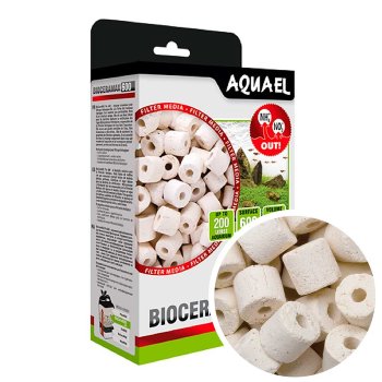 Керамические кольца для аквариумного фильтра Aquael Bioceramax PRO 600 (1000 мл.) Био-керамический наполнитель Акваэль для аквариумного фильтра, поверхность фильтрации - 600 м2
