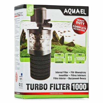 Фильтр внутренний Aquael Turbo 1000 Мощный внутренний фильтр Aquael Turbo 1000, для аквариума 150 - 250 литров. С регулировкой потока, наполнителями, с функцией насыщения воды кислородом и керамическим валом. Готов к работе!