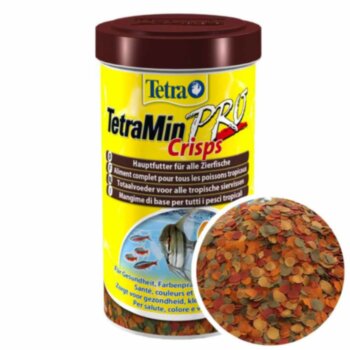 Основной корм для всех рыб Tetra Min Pro Crisps, банка 500 мл. Основной, ежедневный корм для всех видов аквариумных рыб в виде чипсов.