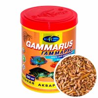 Натуральный корм для рыб и черепах Биодизайн Гаммарус, банка 500мл/52г.