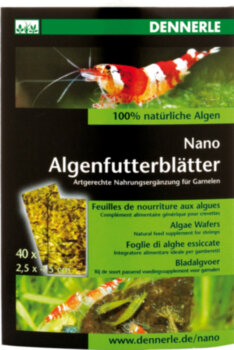 Добавка Dennerle Nano Algae Wafers Пищевая добавка для креветок. 100% натуральные водоросли богатые витаминами и микроэлементами. Усиливают естественную окраску