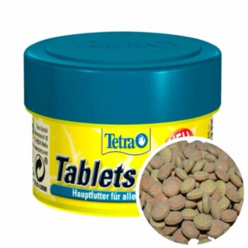 Корм для сомов Tetra Tablets Tabi Min, банка 18 г. Основной корм для любых видов сомов, содержит креветки для улучшенного вкуса